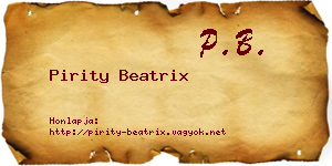 Pirity Beatrix névjegykártya